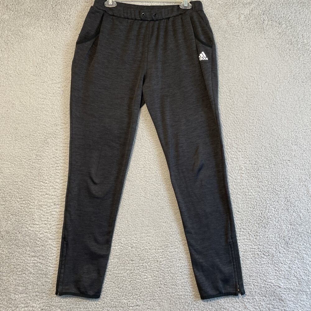 Adidas Track Pants Mens Size M Black Climacool Athletic Joggers Soccer Zip Ankle